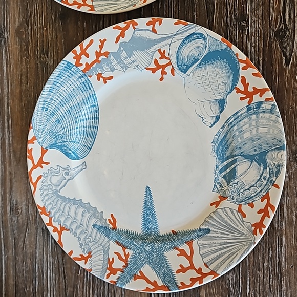 Set of 6 ~ 222 Fifth Coastal Living "Grenada" 11 Inch Dinner Plates - Picture 5 of 11